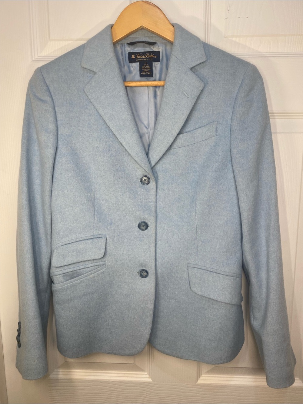 Brooks Brothers S Light Blue Wool& Angora Blend Women's Blazer